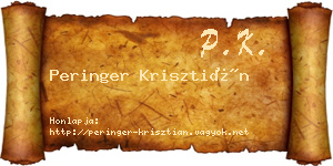 Peringer Krisztián névjegykártya